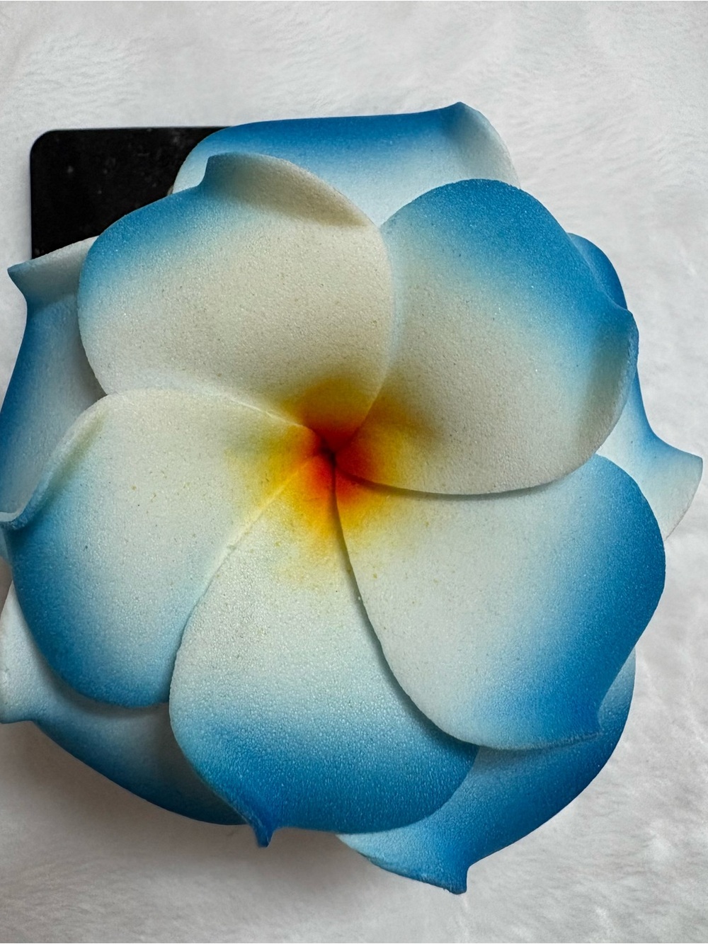 Blue & White Gradient Plumeria Flower Barrette